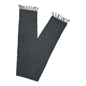 Savile Row Wool Scarf Gray Fringe‎ Fleece Outdoor Rectangle Preppy